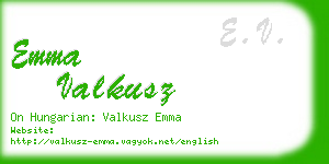 emma valkusz business card